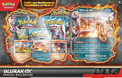 Pokémon-Sammelkartenspiel: Spezial-Kollektion Glurak-ex (1 holografische Promokarte, 2 holografische Karten, 1 überdimensionale Wackelbildkarte & 5 Boosterpacks)