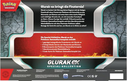 Pokémon-Sammelkartenspiel: Spezial-Kollektion Glurak-ex (1 holografische Promokarte, 2 holografische Karten, 1 überdimensionale Wackelbildkarte & 5 Boosterpacks)