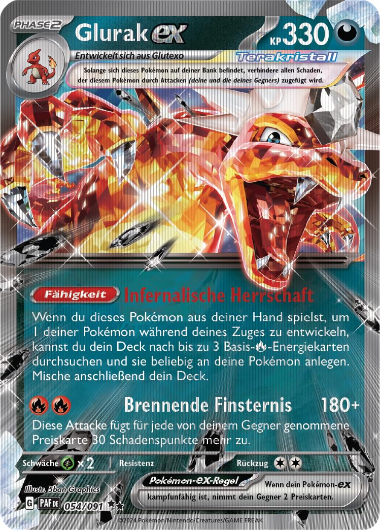 Pokémon-Sammelkartenspiel: Spezial-Kollektion Glurak-ex (1 holografische Promokarte, 2 holografische Karten, 1 überdimensionale Wackelbildkarte & 5 Boosterpacks)